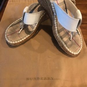 Authentic Burberry White Sandal Size 9